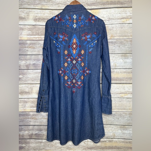 Stetson Jackets & Blazers - STETSON M WOMENS BLUE 5.6 OZ DENIM DRESS W/LAVISH EMBROIDERY